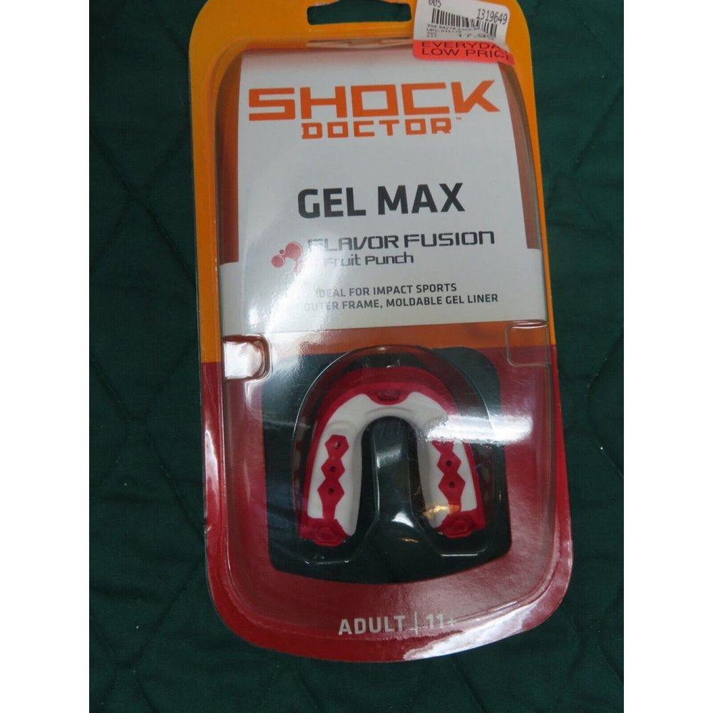 NEW Shock Doctor Gel Max Fruit Punch Flavor Fusion Adult Sports Mouthguard
